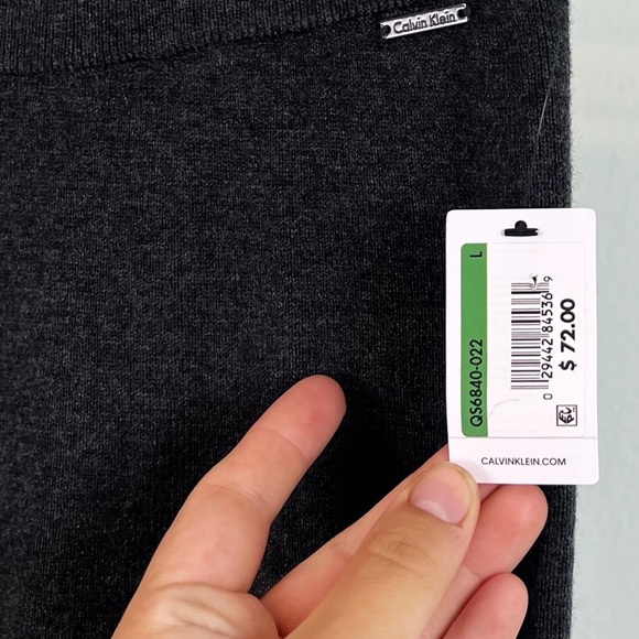 NWT Calvin Klein Sweater Lounge Sleep Short in Charcoal Heather - Picture 9 of 10